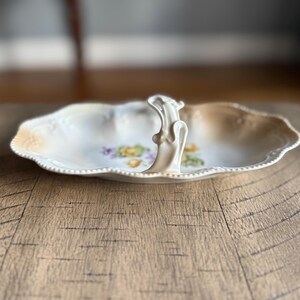 Vintage Hand Painted Floral Trinket Dish Made in Germany