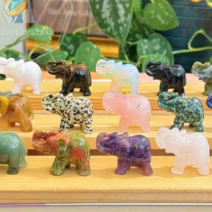 4cm Natural Gemstone Elephant, Handcrafted Crystal Elephant, Home Decor, Animal Decor, Healing Crystal, Gift For Her