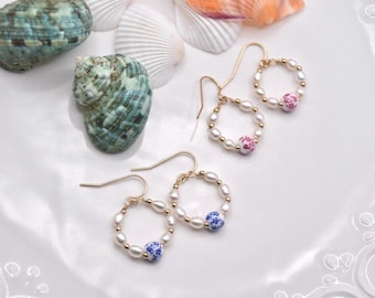 Porseleinen bloemparelhanger: gold filled en sterlingzilveren sieraden