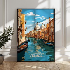 Impressão da cidade de Veneza - Pôster de viagem da Itália - Download digital - Decoração de viagem - Arte de parede para impressão - Arte de pôster da cidade - Arte de parede digital