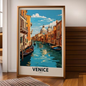 Impressão da cidade de Veneza - Pôster de viagem da Itália - Download digital - Decoração de viagem - Arte de parede para impressão - Arte de pôster da cidade - Arte de parede digital