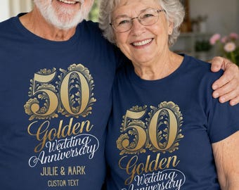 Personalized 50th Golden Anniversary Shirts: Couple Matching Gift