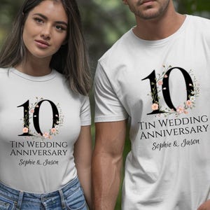 Personalized 10th Anniversary Shirt: Tin Wedding Gift