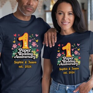 Magliette per il primo anniversario Regalo personalizzato per il primo anniversario di matrimonio per la coppia Regalo per gli amici Regalo di anniversario di carta Felpa personalizzata