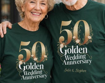 Personalized 50th Golden Anniversary Matching Shirts