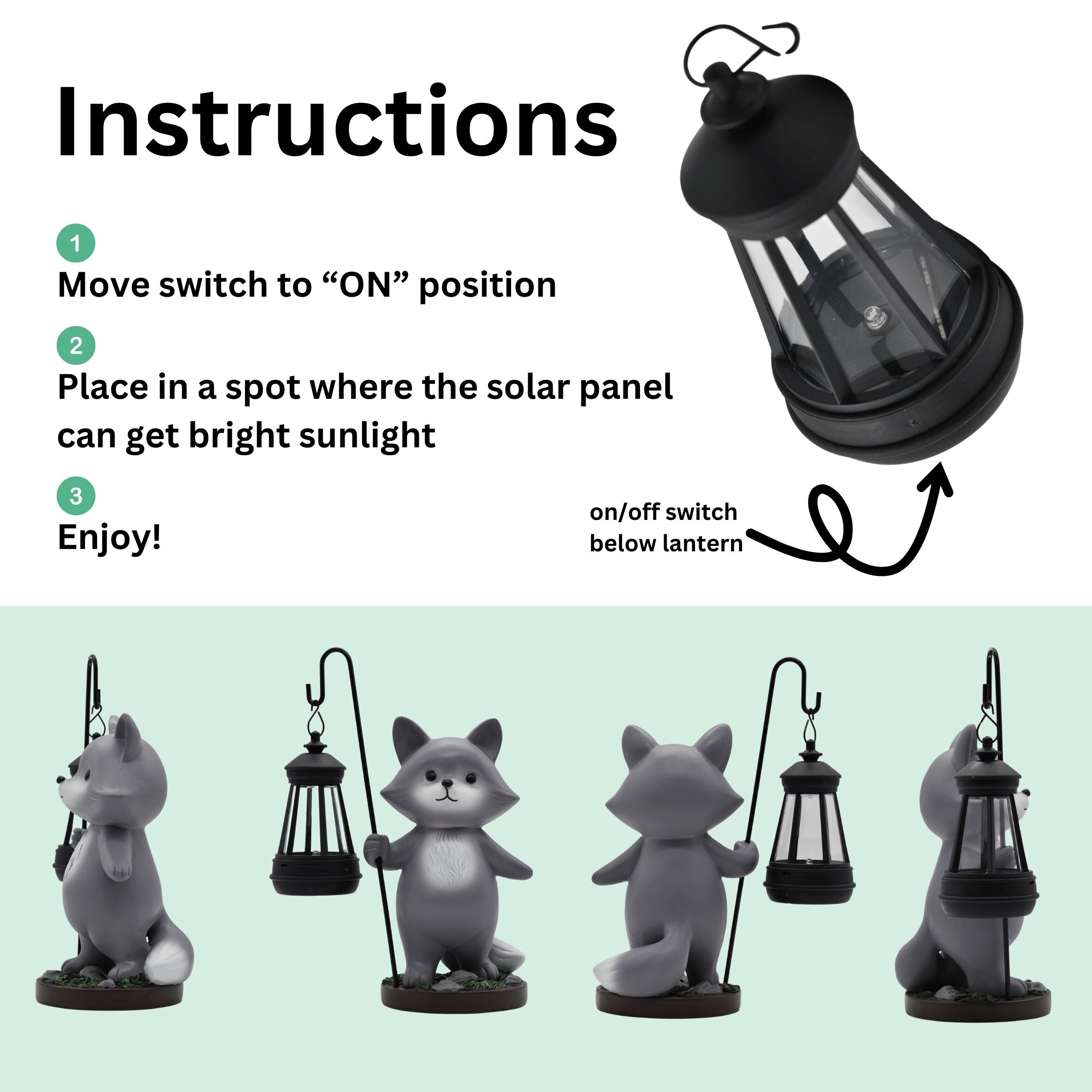 Fox Led Solar Light Solar LED Fox Lamp Garden Statue, First Edition Outdoor Decoration ...