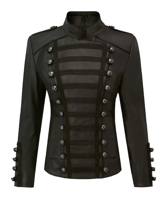 Buy Women Napoleon Military Style Black Women Leather British