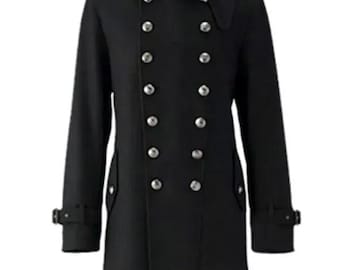 Vintage 1940s WW2 Military, Wool Coat Dutch Army, Army Trench Coat