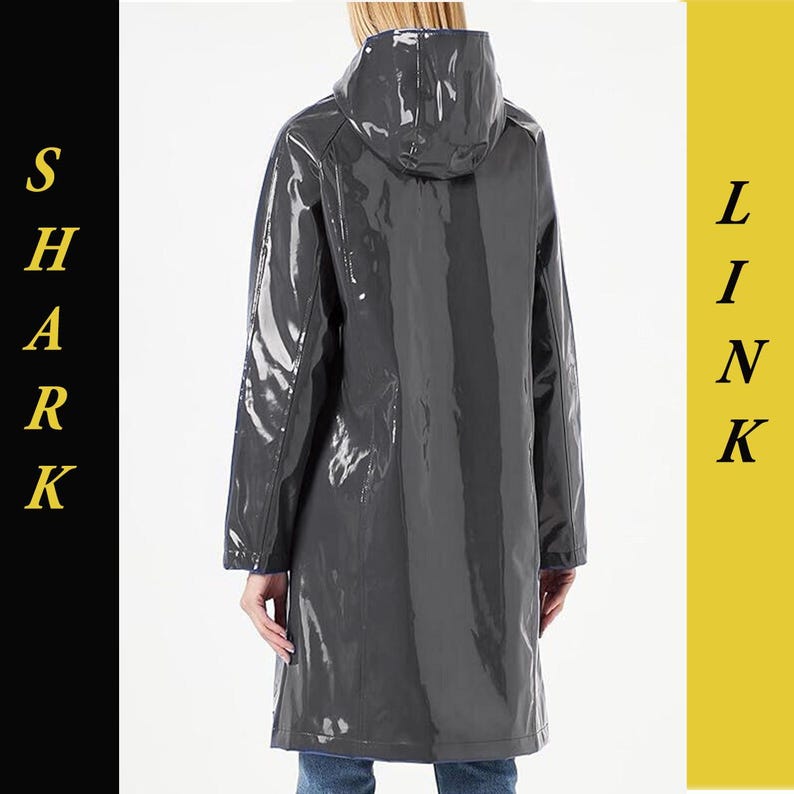 Prime Quality Black PVC Vinyl Women's Trench Coat