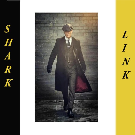 Peaky Blinders Herren Schwarzer Wolle Trenchcoat Thomas Shelby