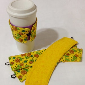 SALE Yellow Flower Coffee Cozie 2 for 1 Mix and Match image 2