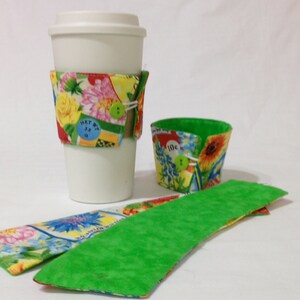 SALE Bright flower Coffee Cozie 2 for 1 Mix and Match image 2