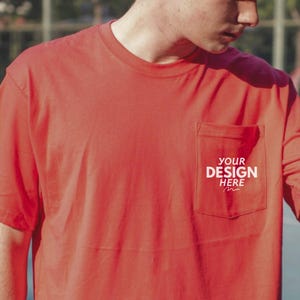 Custom Printed Pocket T-Shirt: Comfort Colors Unisex Tee