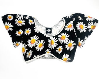 Y2K Daisy Floral Black & White Crop Top