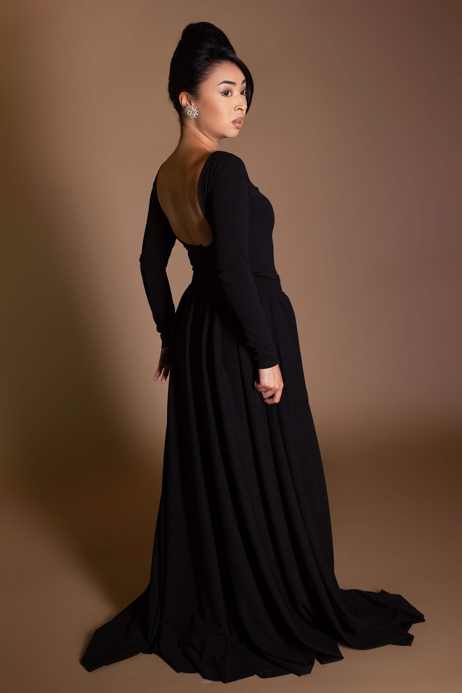 2 Piece Black Overskirt Mermaid Dress Formal Little Black