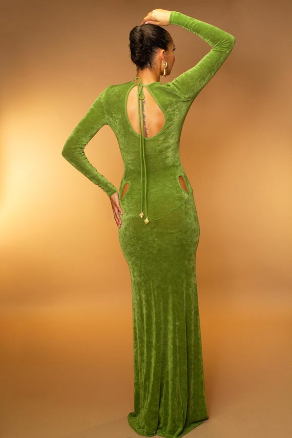 green fall mini dress Jovani D5001 - Long Sequin Sheath Dress