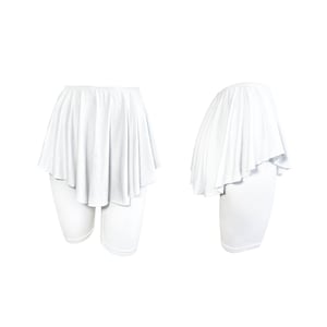 Bamboo Skirted High Waist White Skater Bike Shorts XS S M L XL 2XL 3XL 4XL