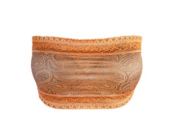 Paisley Lace Burnt Orange Festival Bandeau Bra