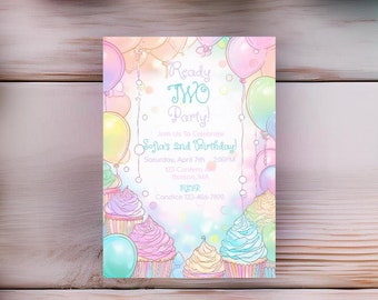 Ready TWO Party Invitation, 2nd Birthday Invitation