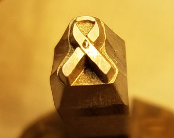 437 Diabetes Ribbon Handcrafted Metal Stamp for Soft Metal Stamping and Jewelry Stamping Made in the USA by Tinker Tools