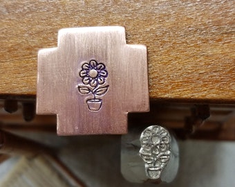 Potted Flower Handcrafted Metal Stamp for Soft Metal Stamping and Jewelry Stamping Made in the USA by Tinker Tools