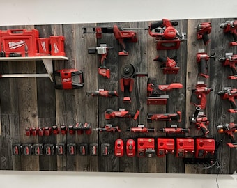 Milwaukee Tool Wall Mount | Drill, Impact Battery Holders | Garage Workshop Organizer
