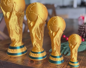 3D Printed Soccer Championship Trophy | World Cup Fan Collectible (4-10 Inches) Replica.