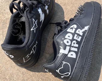 Zapatillas Goth Air Force 1 personalizadas, emo y punk