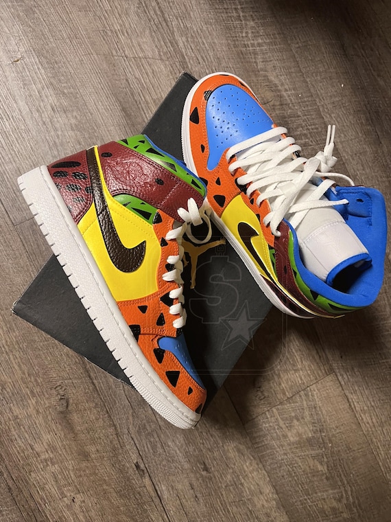 1 of 1 | Mens Custom Air Jordan 1 Mid - “flintstones” - Etsy
