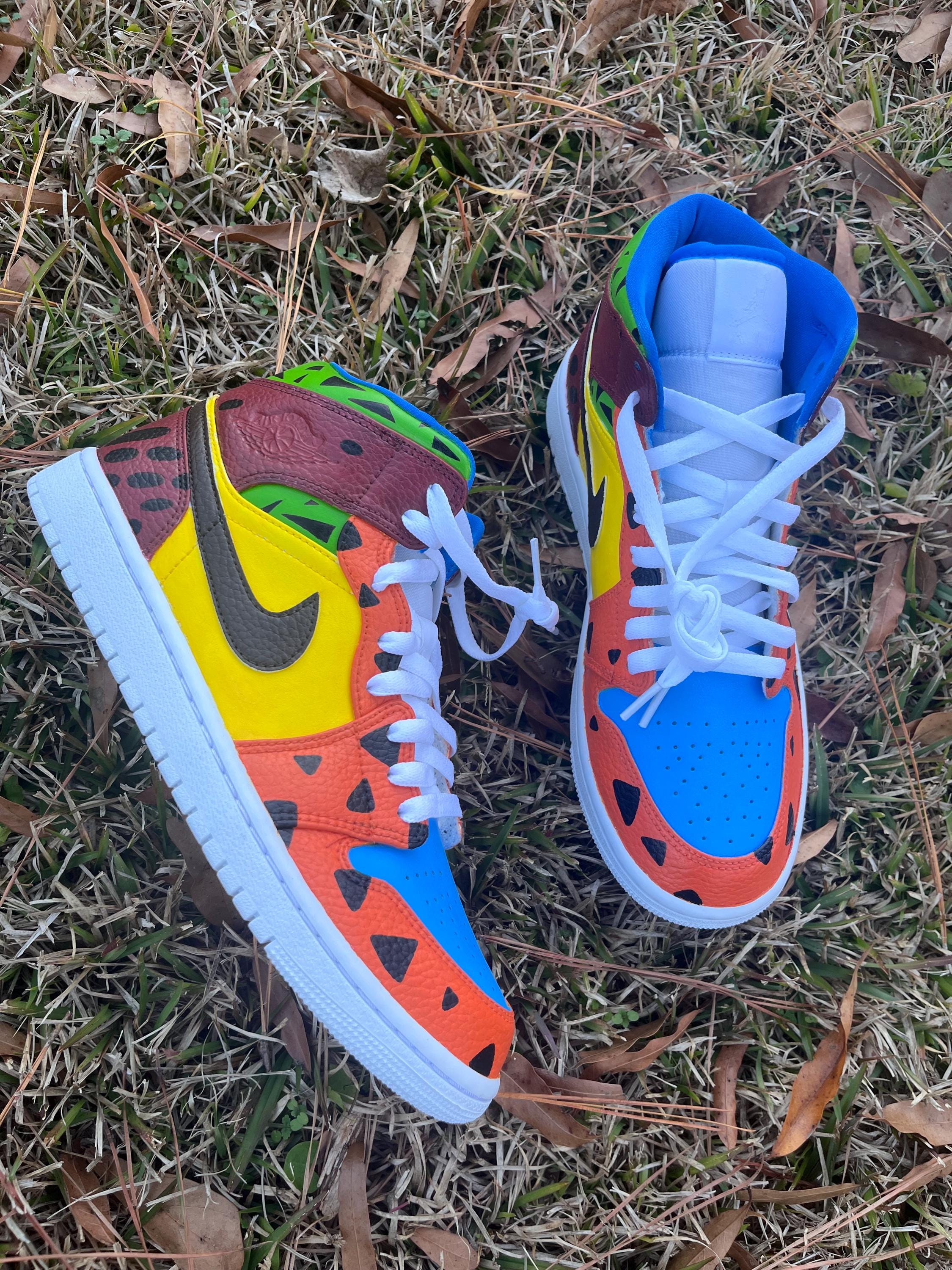 1 of 1 | Mens Custom Air Jordan 1 Mid - “flintstones” - Etsy