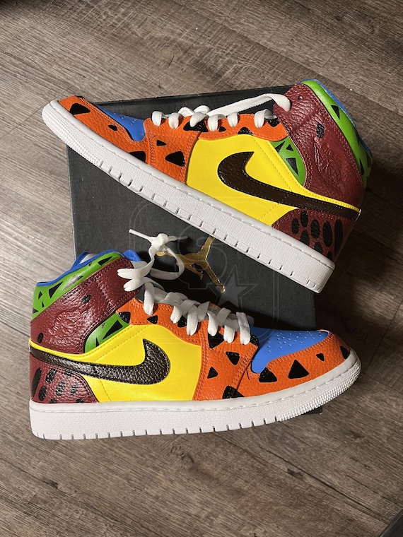 1 of 1 | Mens Custom Air Jordan 1 Mid - “flintstones” - Etsy display picture 3