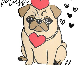 Almohada de peluche de Pug: almohadas con formas personalizadas para el día de San Valentín, regalo para amantes de los animales, decoración del hogar, cojín único, almohada personalizada
