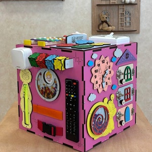 Tableaux occupés/ Tableau occupé pour fille de 1 an/ Tableau occupé pour tout-petit/ Tableau sensoriel/ Tableau occupé personnalisé/ Jouets Montessori 1 an/ Cube de fidélisation