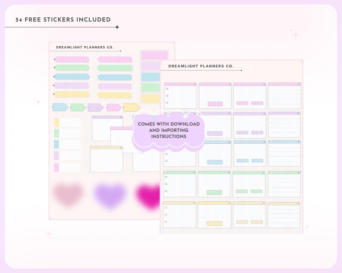 Landscape Digital Notebook With 15 Tabs and Free Stickers, Cute iPad ...