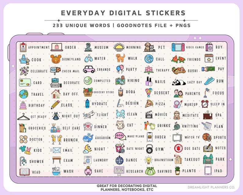 Digital Planner Stickers, Daily Stickers, Stickers for Goodnotes, Life ...