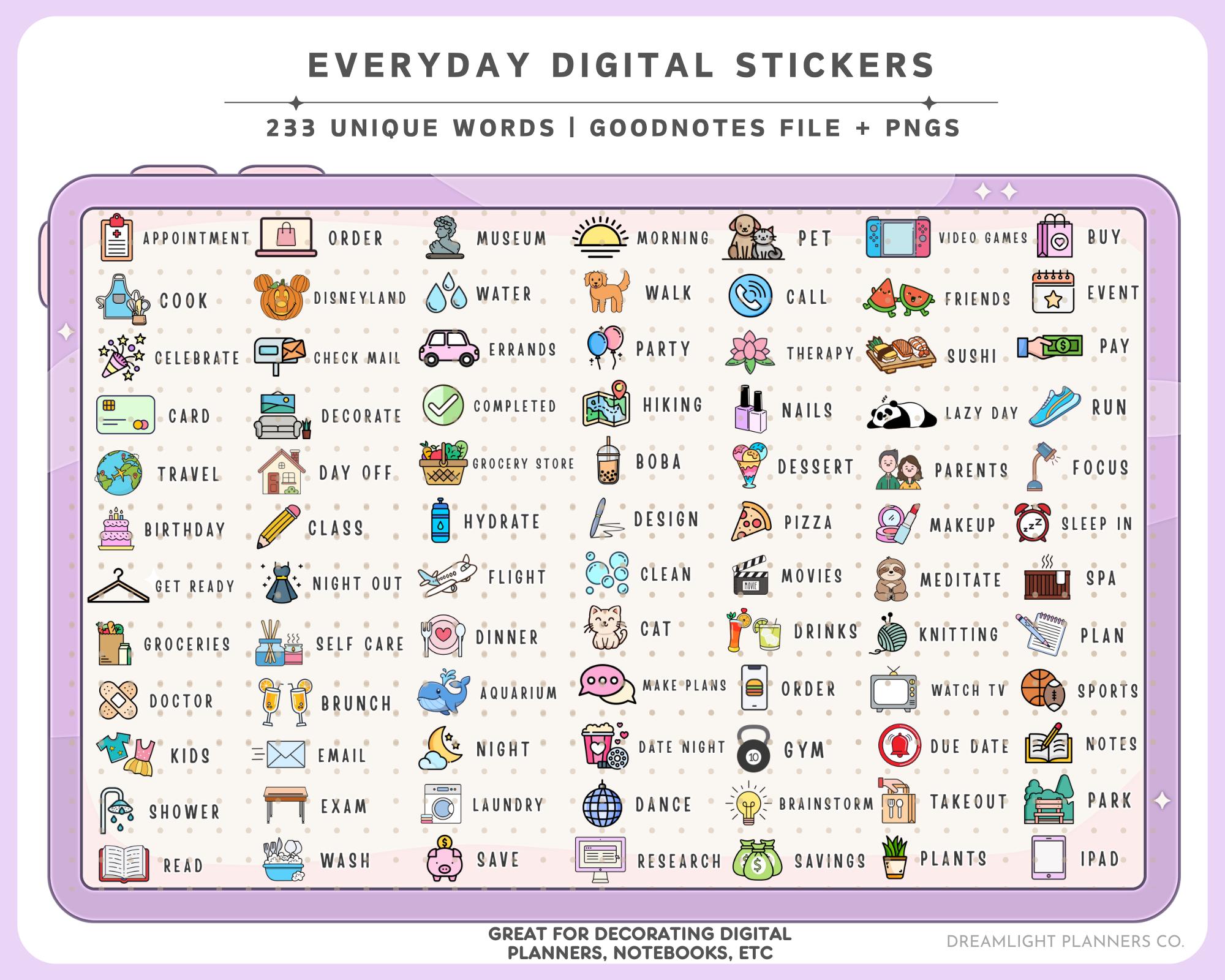 Digital Planner Stickers, Daily Stickers, Stickers for Goodnotes, Life ...