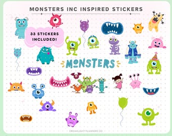かわいいキャラクターのデジタルステッカー、Goodnotesデジタルステッカーパック、かわいいiPadステッカー、ブルーモンスターステッカー、デジタルプランナーステッカーバンドル