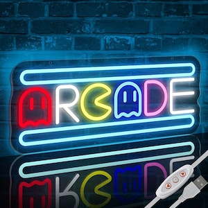 Arcade Neon Sign | Gameroom LED Decor | Custom Arcade Sign | Retro Game Room Decor | Boy Gift Neon Sign | Gamer Gifts | Gaming Room Sign