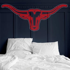 Longhorn Bull Neon Sign | Bull Head LED Neon | Longhorn Head Skull Light Sign, Bull Skull Neon Sign, Texas Western Neon Sign | Bar Neon Sign