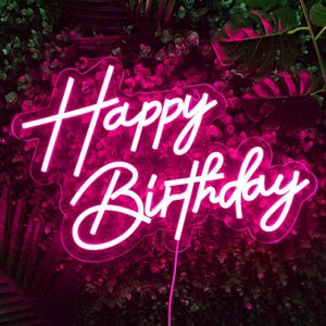 Happy Birthday Neon Sign | Custom Neon Sign | Birthday Celebration Neon Sign | Event Neon Sign | Birthday Neon Sign | Party Neon Sign