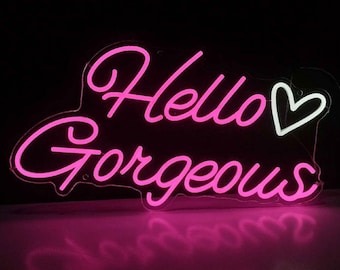Hello Gorgeous Neon Sign | Pesonalized LED Sign | Neon Sign | Wedding Decor | Gift For Her