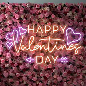 Happy Valentine&#39;s Day Leuchtreklame | Benutzerdefinierte Leuchtreklame | Benutzerdefinierte Valentinstag Zeichen | Valentinstag Neon | Valentinstag Leuchtreklame | Valentinstag Dekor