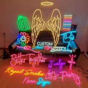 Niestandardowy neonowy znak | Logo Neon | Nazwa Neon | Anime | Kreskówka | Prezent urodzinowy | Światło Neonowe | Sztuka ścienna Neon | Znak Neon | Sypialnia Znak Neonowy