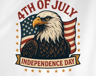 American Eagle 4th of July PNG: Patriotic T-Shirt Design (Digital Download)