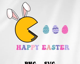 Pac Man Ostereier SVG: Kinder Ostern Design (Digitaler Download)