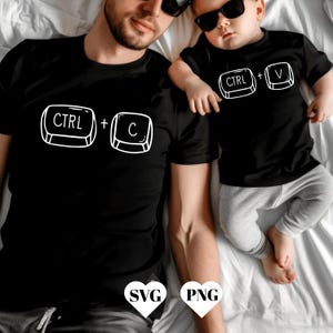 Ctrl+C Ctrl+V, Copier Coller Svg, Png, Svg Png Fête des Pères, Cadeau fête des Pères, Design bébé papa, Chemise Ctrl C, Chemise Ctrl V, T-shirt familial
