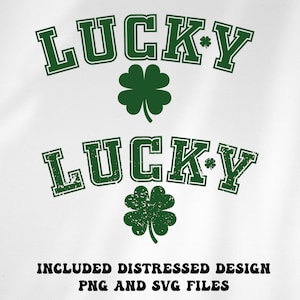 Luck Png, Lucky Svg, Lucky Varsity Png, St Patrick&#39;s Day Png, St. Paddy&#39;s Day Svg, Retro St Patricks, Clover Svg, Digital Download