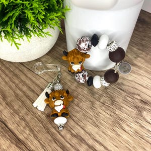 Stanley Cup Charm Set Beverage Charm Stanley Accessories Tumbler Charm Cute Cowgirl Gift for Her Stanley Straw Highland Cow Handle Bracelet