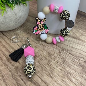 Bougie Leopard Bunny Tumbler Cup Charm Set Floral Bag Tag Stanley Accessories Gift for Her Water Bottle Cute Spring Handmade Handle Bracelet