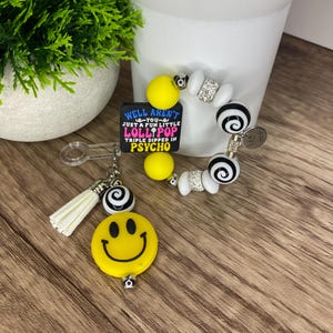 Lollipop Psycho Tumbler Cup Charm Set Bogg Bag Charm Stanley Accessories Sassy Gift for Her Stanley Straw Charm Adult Humor Handle Bracelet